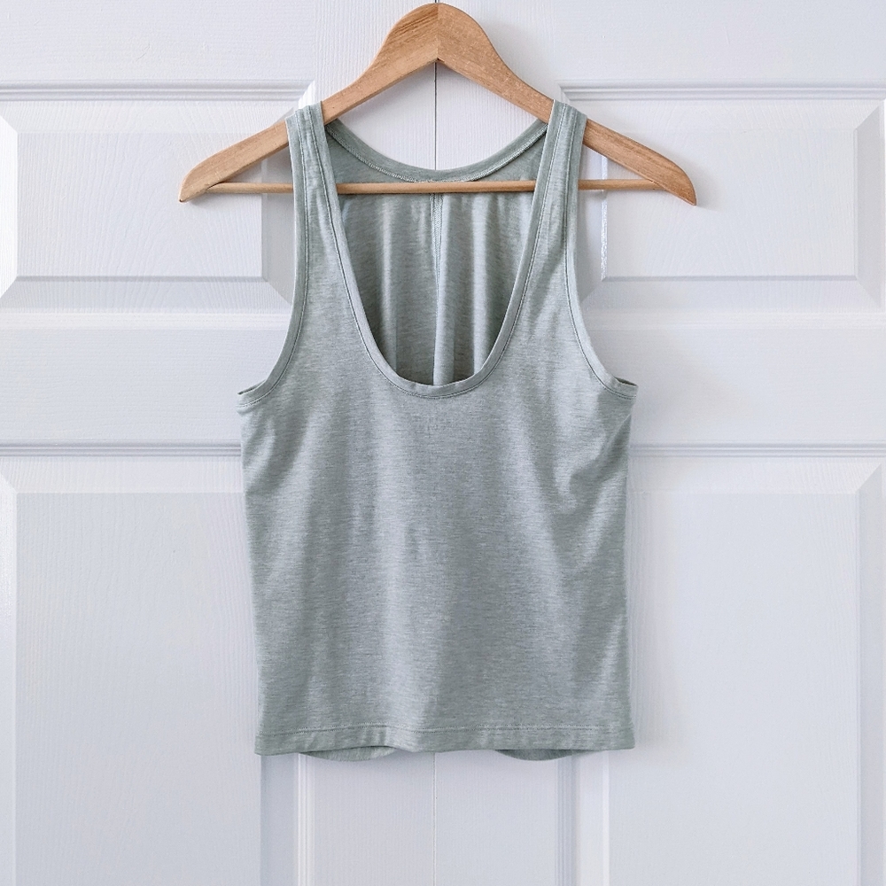 Athleta Essence Twist Front Opal Green Cropped Tank Top | XT2 Anti-Odor | S - Picture 11 of 11
